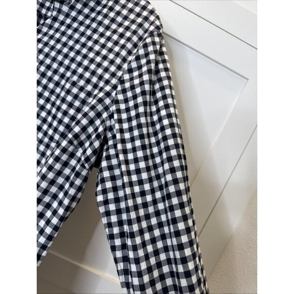 Old Navy Women’s Gingham Plaid Button Down Shirt XL Black White - Picture 7 of 16